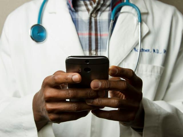 Healthcare professional with a stethoscope
