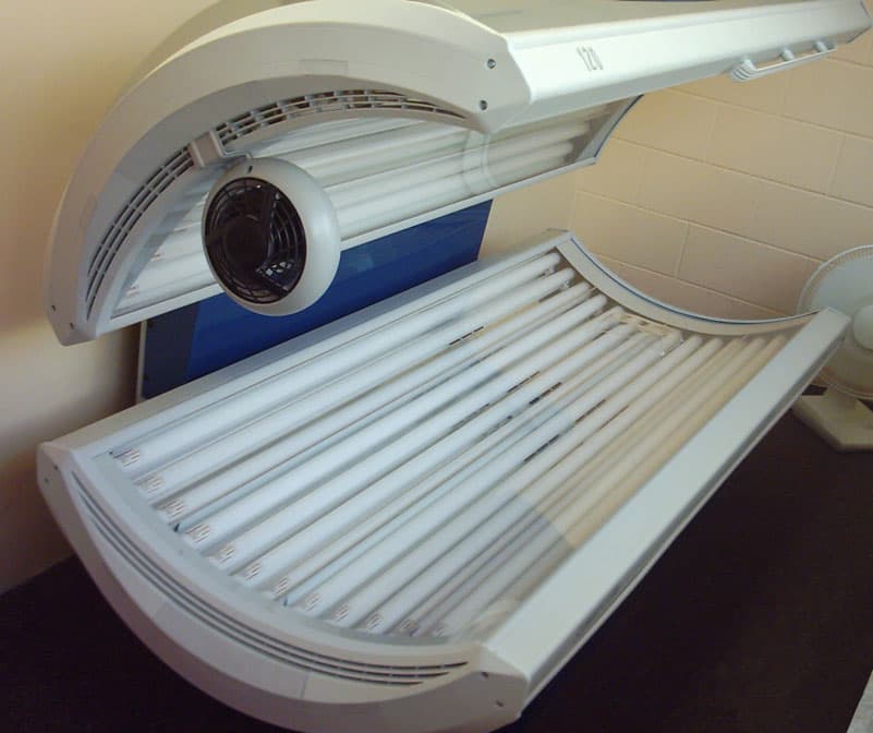 Tanning bed in a studio